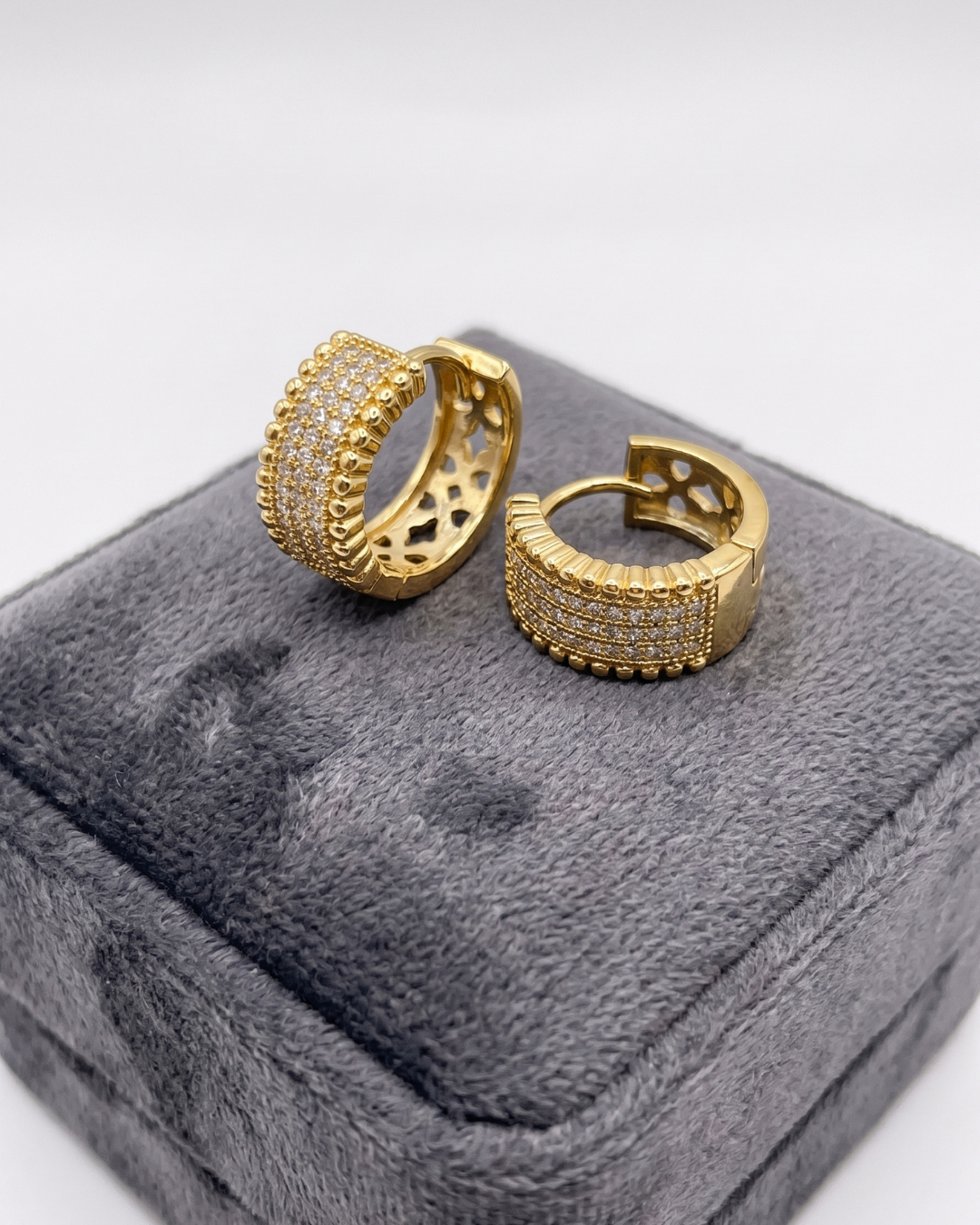 Veloura Pavé Luxe Gold Huggie Earrings | Gold Plated | Premium Quality
