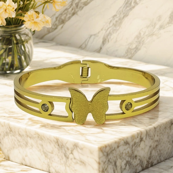 Gold Butterfly Bracelet | Premium Quality | Elegant Kids Jewelry | Stainless Steel Gold Plated | Anti-tarnish | Daily wear | TE-GPKB-2311-003