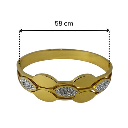Double band stone bracelet | Stainless Steel Gold Plated | Women Anti-tarnish bracelet | Kada Bracelet | TE/GPK/2510/002