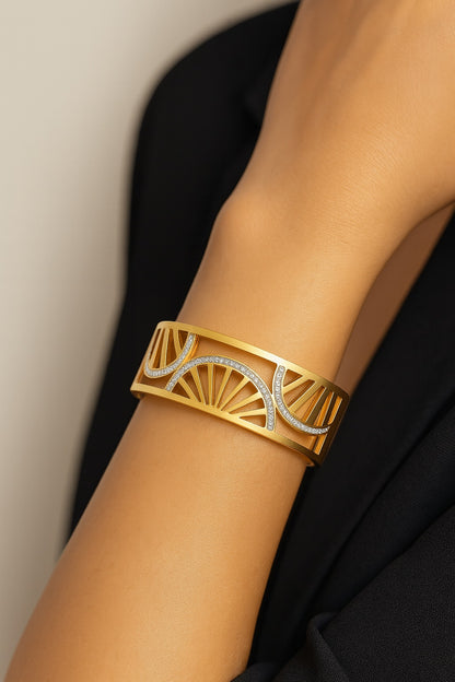 Sunrise Bracelet | Stainless Steel Gold Plated | Women Anti-tarnish bracelet | Kada Bracelet | TE/GPK/2510/003
