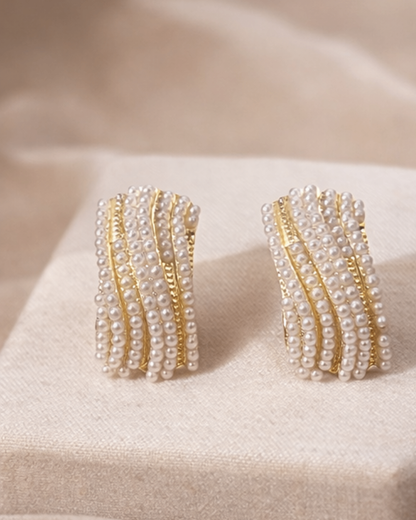 Tiny Pearl Cluster Earrings