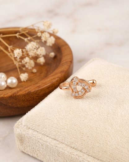 Infinity Swirl Diamond Nose Ring in Gold(set of 2) | Clip on Pressing nose ring | Premium Quality
