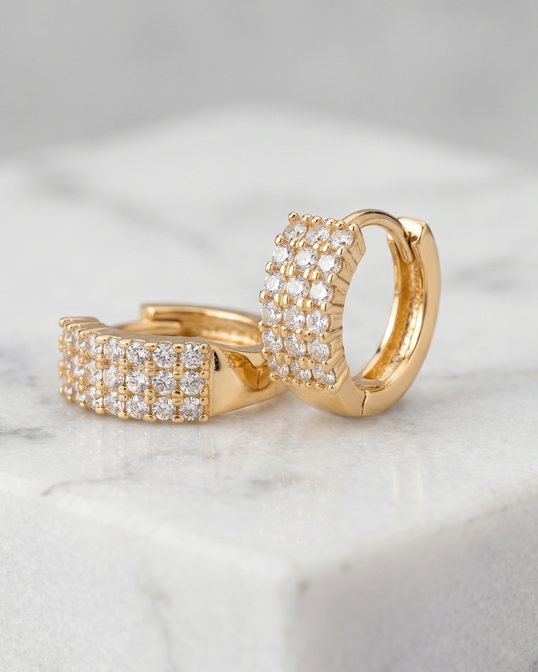 Spark Pavé Hoop Earrings | Gold Plated | Premium Quality