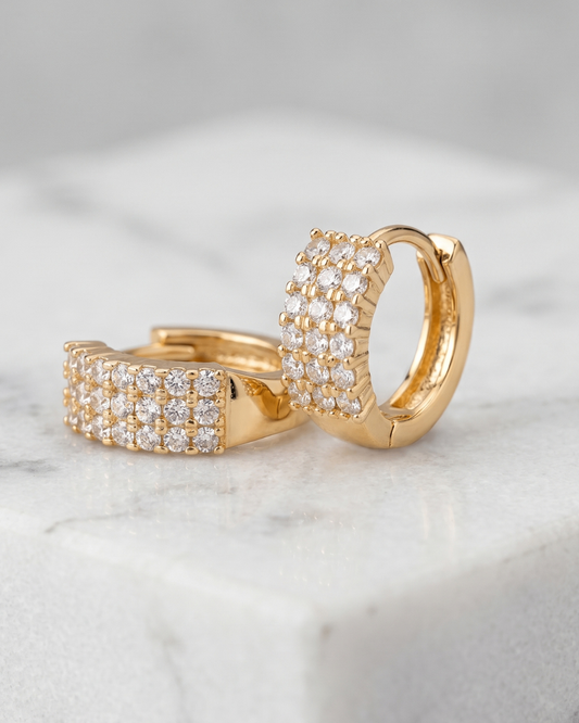Spark Pavé Hoop Earrings | Gold Plated | Premium Quality