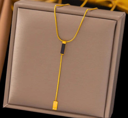 Geometric Lariat Necklace | Stainless Steel Gold Plated | Anti-tarnish Necklace | Daily wear | TE-GPC-0511-023