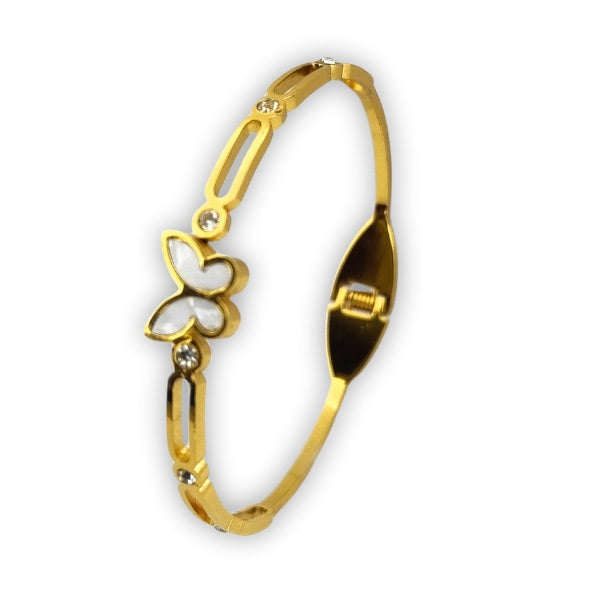 Single butterfly bracelet | Stainless Steel Gold Plated | Women Anti-tarnish bracelet | Kada Bracelet | TE/GPK/2510/002