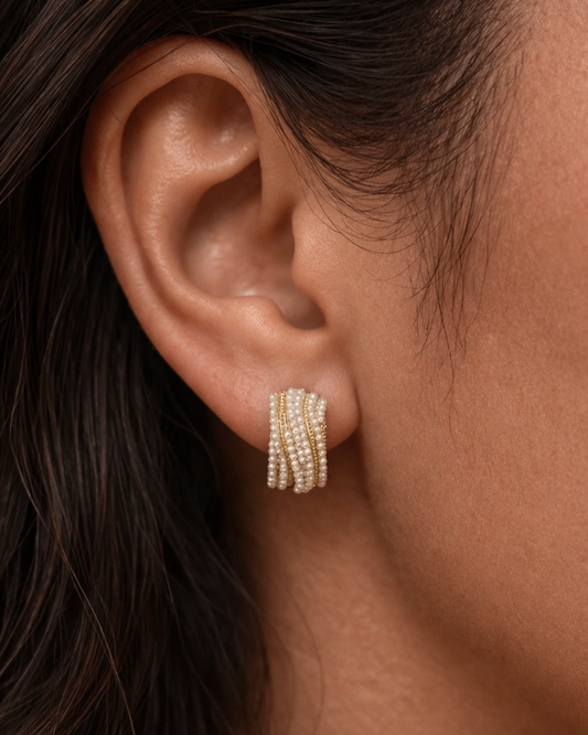 Tiny Pearl Cluster Earrings