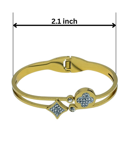 Designer Clover stone bracelet | Premium Quality | Elegant Kids Jewelry | Stainless Steel Gold Plated | Anti-tarnish | Daily wear | TE-GPKB-2311-008