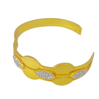 Double band stone bracelet | Stainless Steel Gold Plated | Women Anti-tarnish bracelet | Kada Bracelet | TE/GPK/2510/002