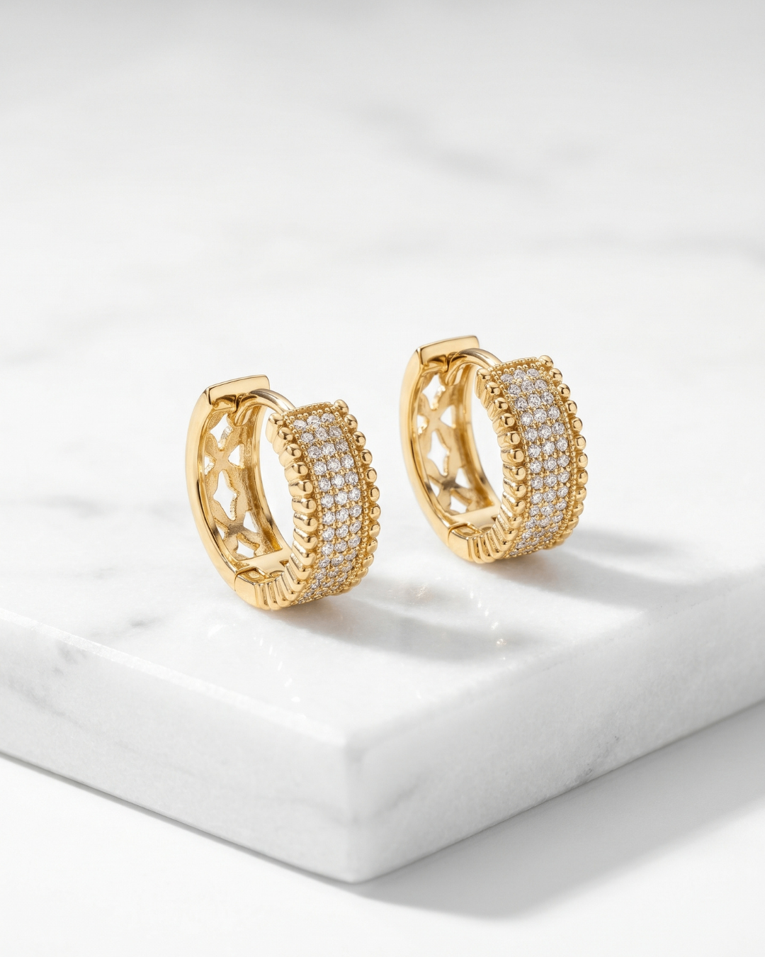 Veloura Pavé Luxe Gold Huggie Earrings | Gold Plated | Premium Quality