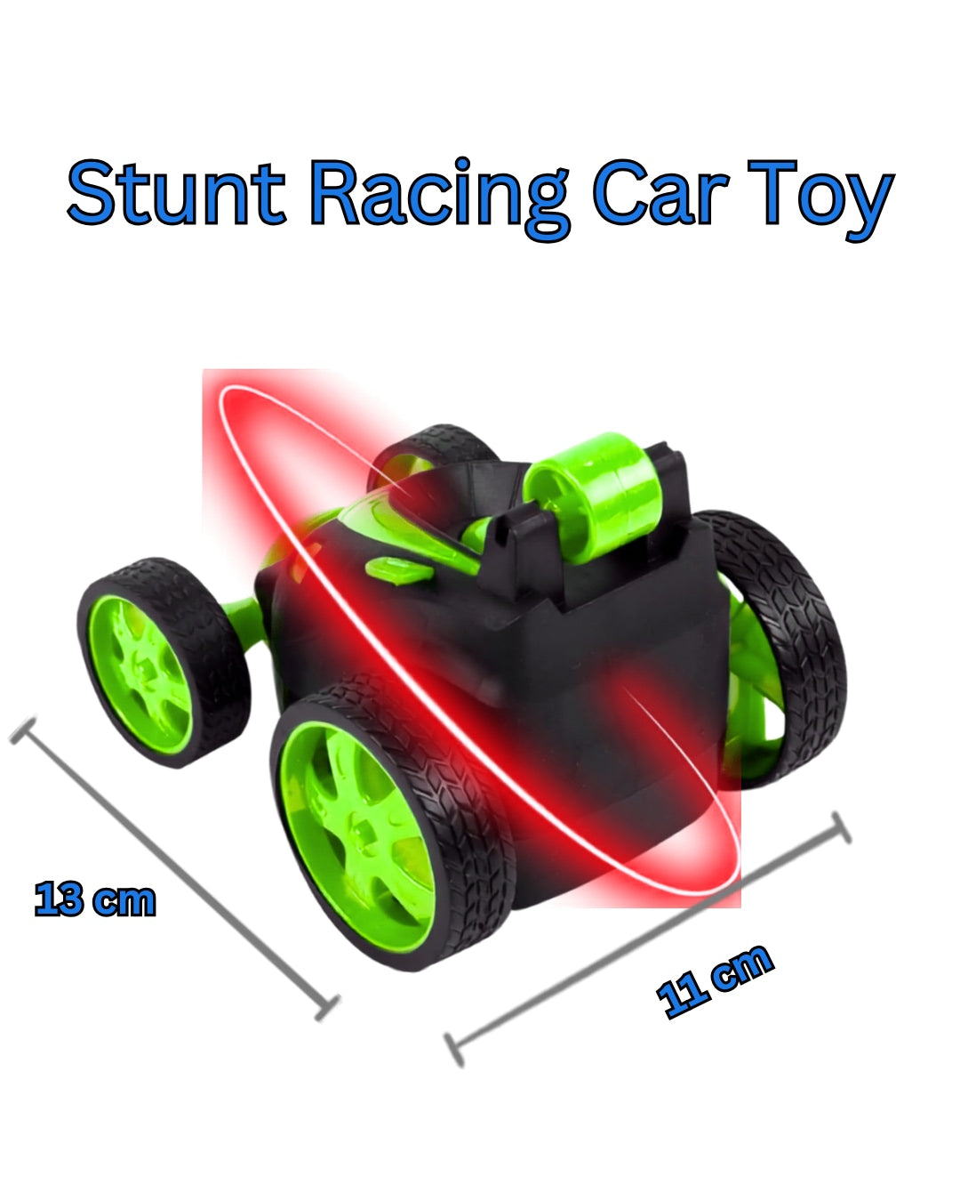 360° Rechargeable RC Stunt Car with LED Lights & Remote Control for Kids