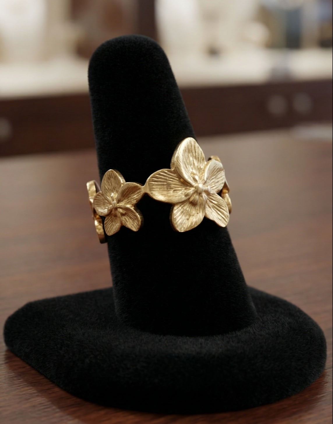 Gold Plated Floral Adjustable Ring for Women | Premium Quality | Elegant Women's Jewelry | Stainless Steel Gold Plated | Anti-tarnish | Daily wear | TE-GPFR-0612-004
