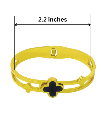 Black Clover Enamel Charm | Premium Quality | Elegant Kids Jewelry | Stainless Steel Gold Plated | Anti-tarnish | Daily wear | TE-GPKB-2311-007