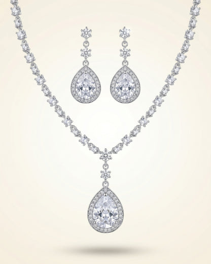 Eterna Teardrop Necklace & Earrings Set | Premium Quality | American Diamond | Party wear