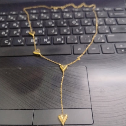 Heart Drop Necklace | Stainless Steel Gold Plated | Anti-tarnish Necklace | Daily wear | TE-GPC-0511-006