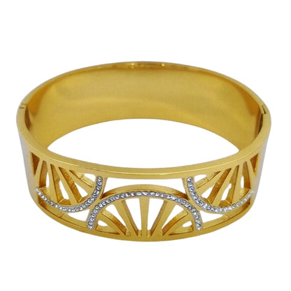 Sunrise Bracelet | Stainless Steel Gold Plated | Women Anti-tarnish bracelet | Kada Bracelet | TE/GPK/2510/003