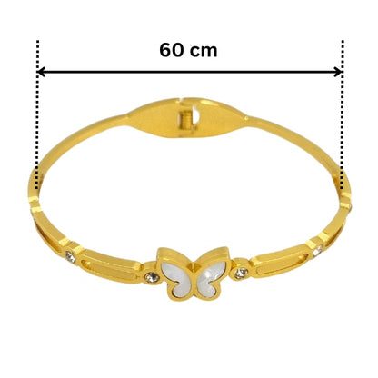 Single butterfly bracelet | Stainless Steel Gold Plated | Women Anti-tarnish bracelet | Kada Bracelet | TE/GPK/2510/002