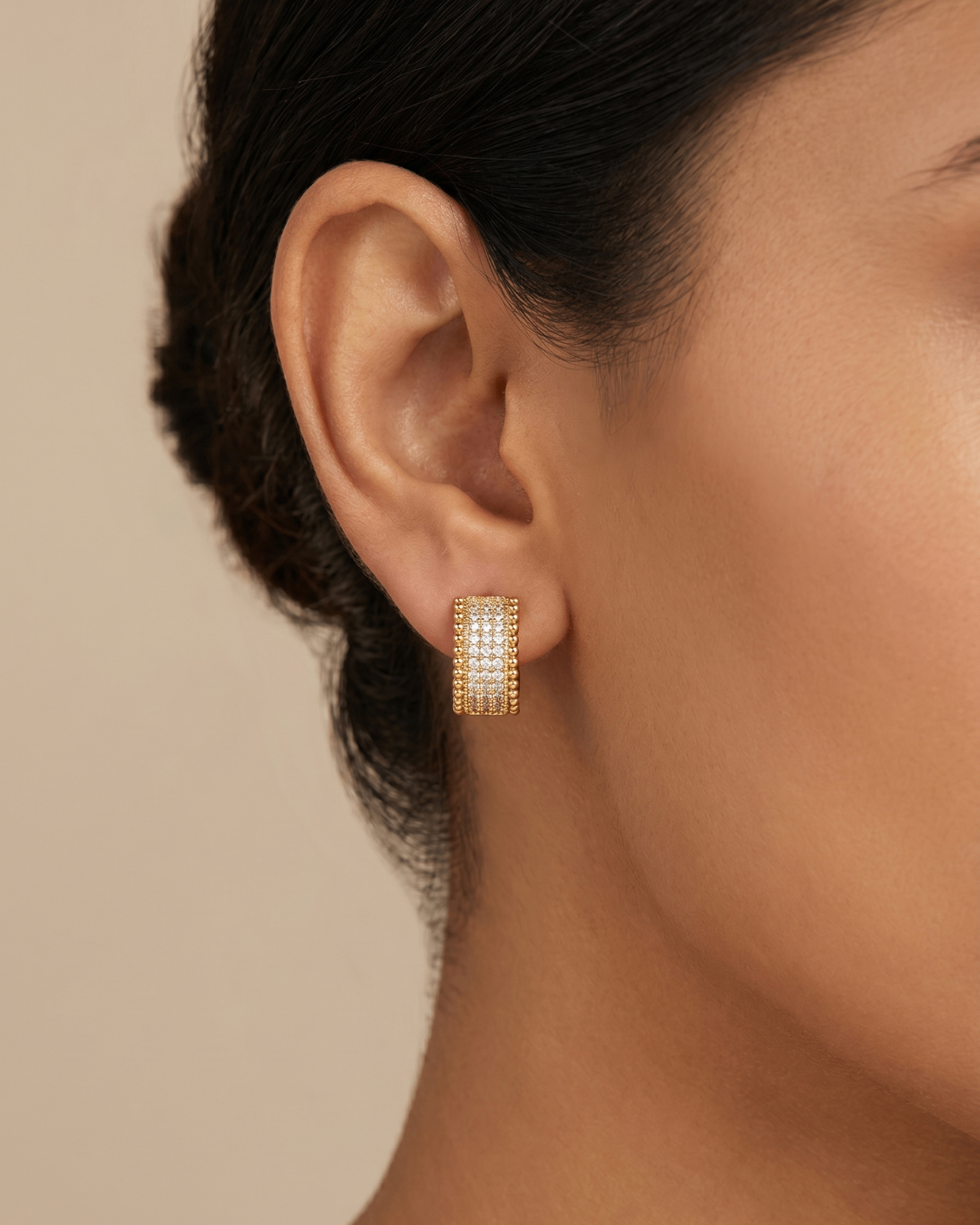 Veloura Pavé Luxe Gold Huggie Earrings | Gold Plated | Premium Quality