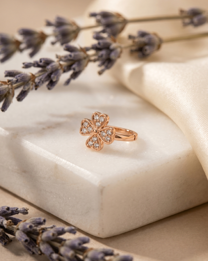 Floral Diamond Nose Ring in Gold Plated (set of 2) | Clip on Pressing nose ring | Premium Quality