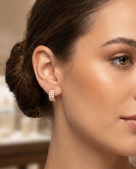 Spark Pavé Hoop Earrings | Gold Plated | Premium Quality