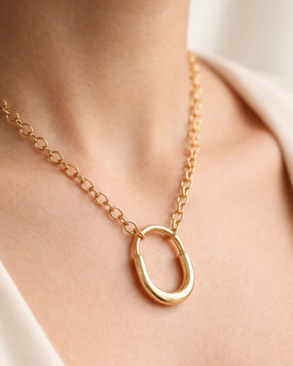 Gold Plated Oval Link Chain Necklace for Women | Stainless Steel Gold Plated | Anti-tarnish Necklace | Daily wear | TE-GPC-0511-030