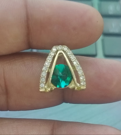 Emerald Crystal Earrings with Zircon Detailing | Earring