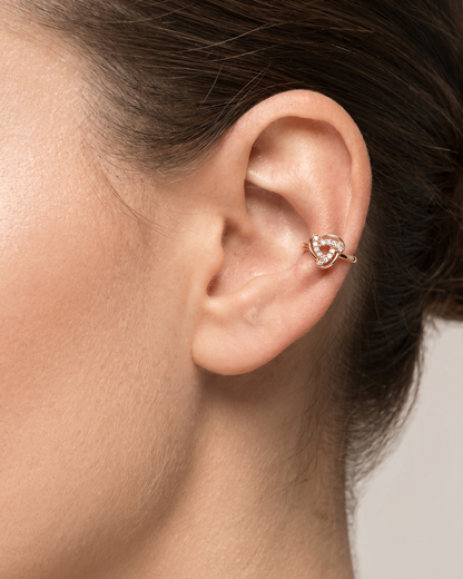 Infinity Swirl Diamond Nose Ring in Gold(set of 2) | Clip on Pressing nose ring | Premium Quality